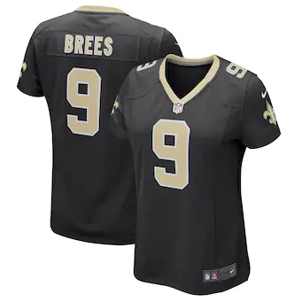 womens nike drew brees black new orleans saints game player